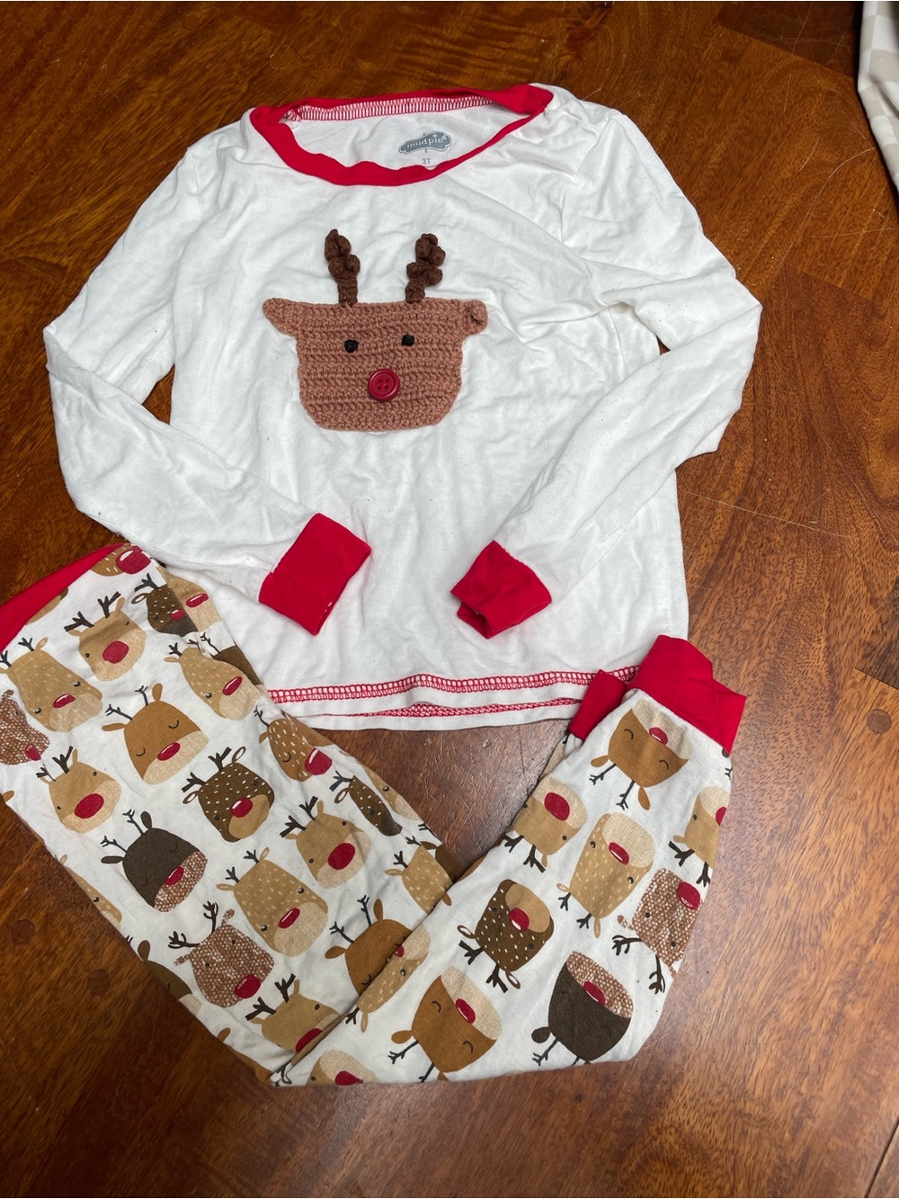 Mud pie reindeer Christmas bamboo pajamas size 3t